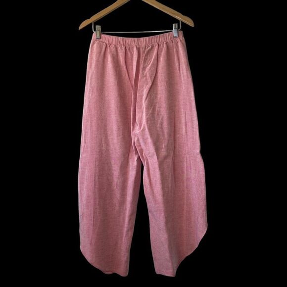 Anthropologie Drew Heathered Pink Linen Blend Harem Pants Sz M - Picture 2 of 10